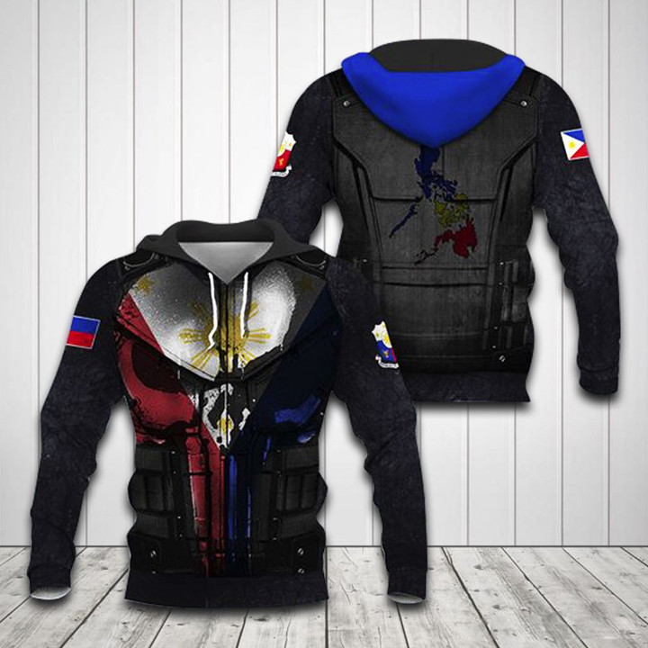 Philippines Flag 3D Armor Unisex Adult Hoodies