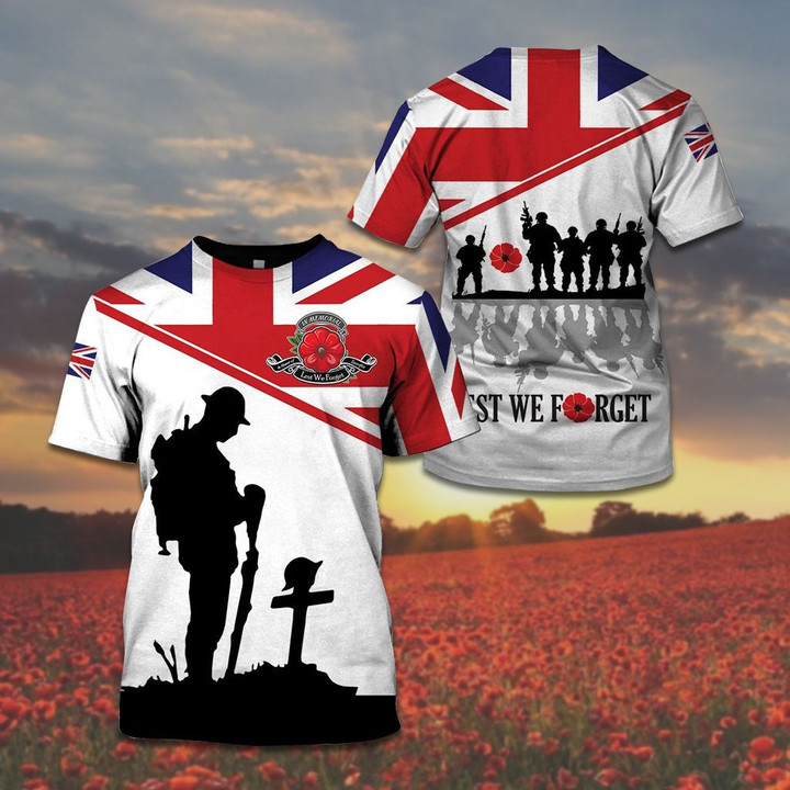 British Army Soldier - Lest We Forget Unisex Adult T-shirt