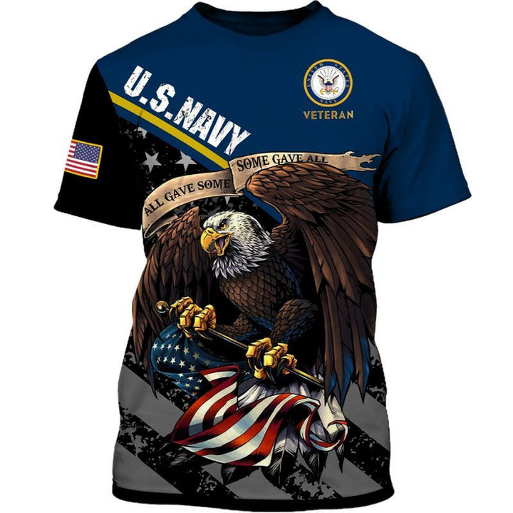 US NAVY VETERAN - All Gave Some, Some Gave All 3D Unisex Adult T-shirt
