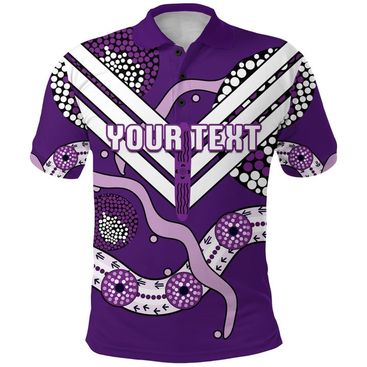 Custom Text Dockers Polo Shirt Indigenous Fremantle - Freo Polo Shirt