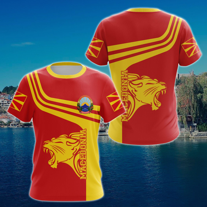 North Macedonia Lion & Coat Of Arms Unisex Adult T-Shirt