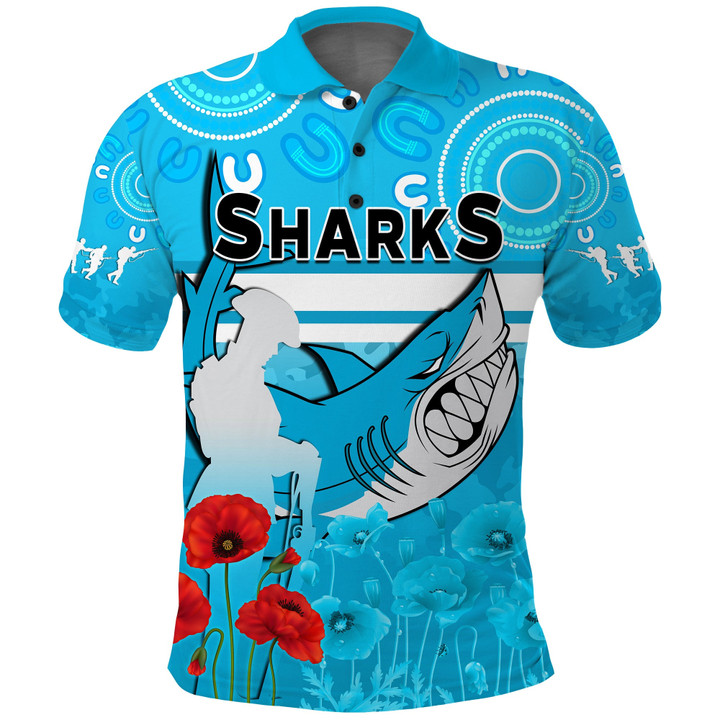 Sharks Anzac 2022 Polo Shirt Cronulla-Sutherland Lest We Forget Polo Shirt