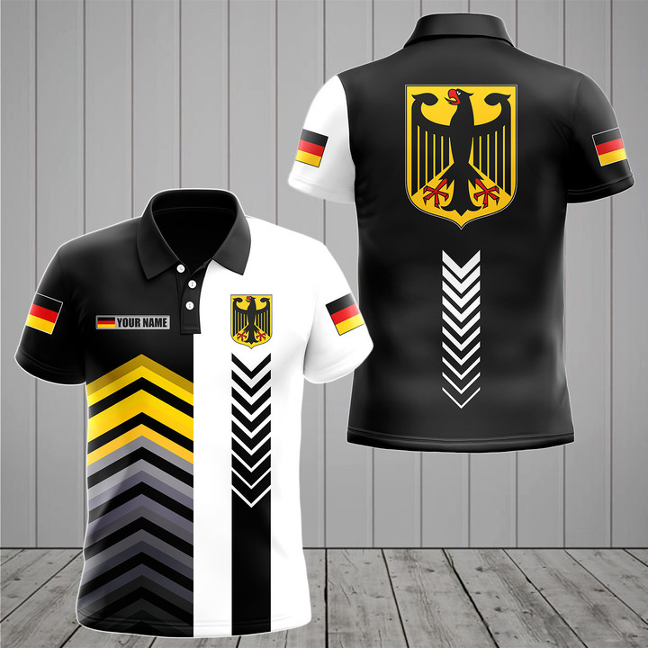 Custom Name Coat Of Arms Germany Speed Style Unisex Adult Polo Shirt