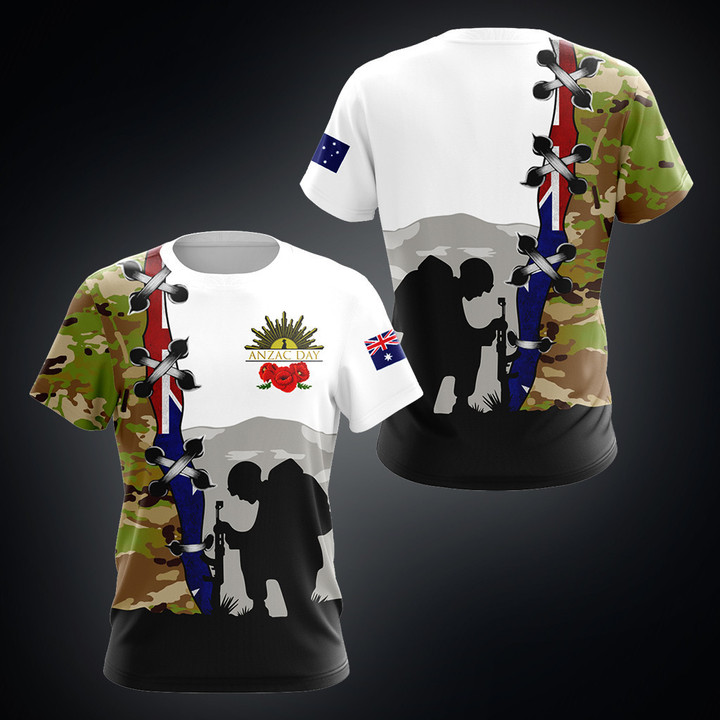 Australian Army Flag ANZAC Day Camo Unisex Adult T-Shirt