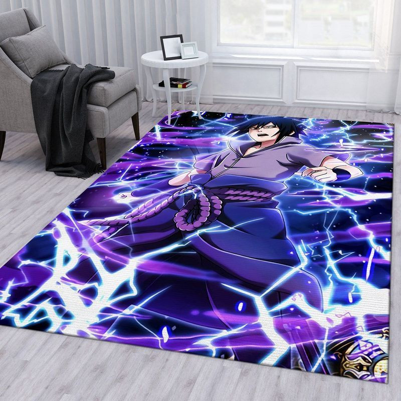 Naruto Shippuden Sasuke Uchiha Anime Area Rug Living Room And Bed Room ...