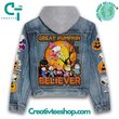 Snoopy Great Pumpkin Hooded  Hoodless Or Hooded Denim Jacket HG