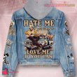 Toby Keith Hate Me If You Want To Love Me If You Can Jean Hooded Hoodless Or Hooded Denim Jacket HG