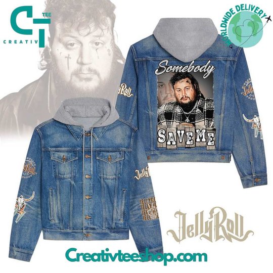 Jelly Roll �Somebody Save Me� Hooded Hoodless Or Hooded Denim Jacket HG