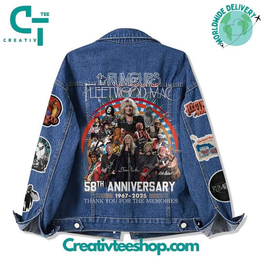 Fleetwood Mac 58th Anniversary �Thank You For Memories� Hoodless Or Hooded Denim Jacket HG