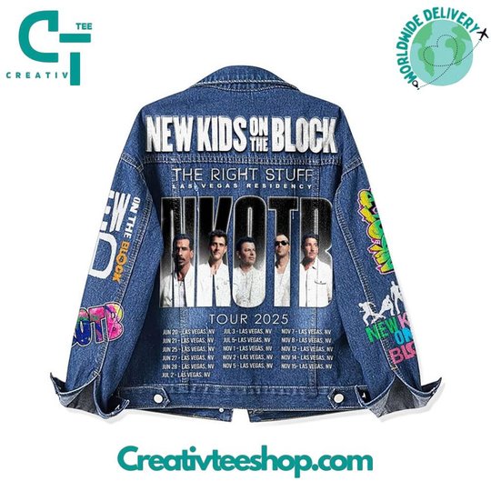 New Kids on The Block �The Right Stuff Tour 2025� Hoodless Or Hooded Denim Jacket HG
