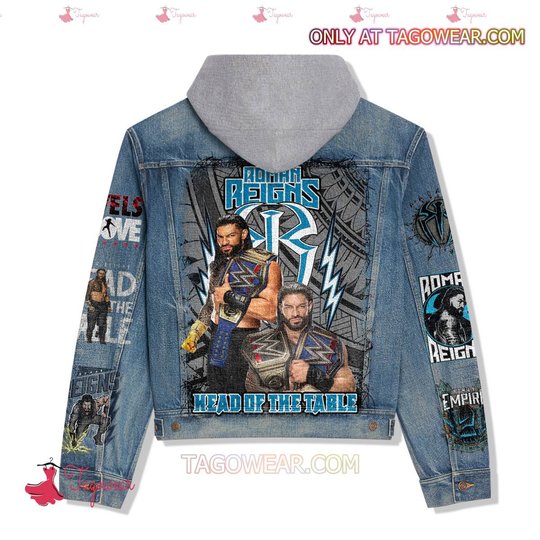 Roman Reigns Head Of The Table Jean Hooded Hoodless Or Hooded Denim Jacket HG