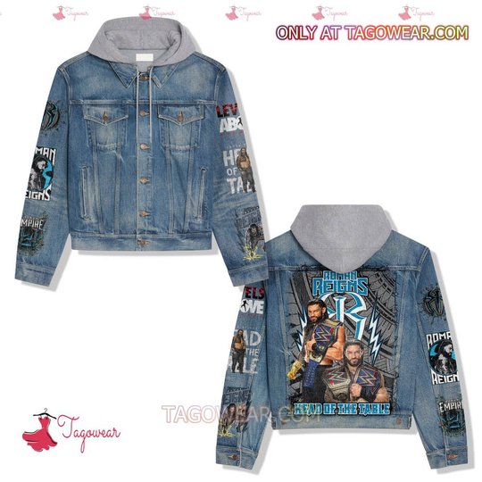 Roman Reigns Head Of The Table Jean Hooded Hoodless Or Hooded Denim Jacket HG