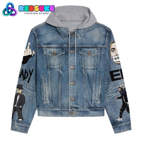 Eminem Ready For Action Hoodie Hooded Hoodless Or Hooded Denim Jacket HG