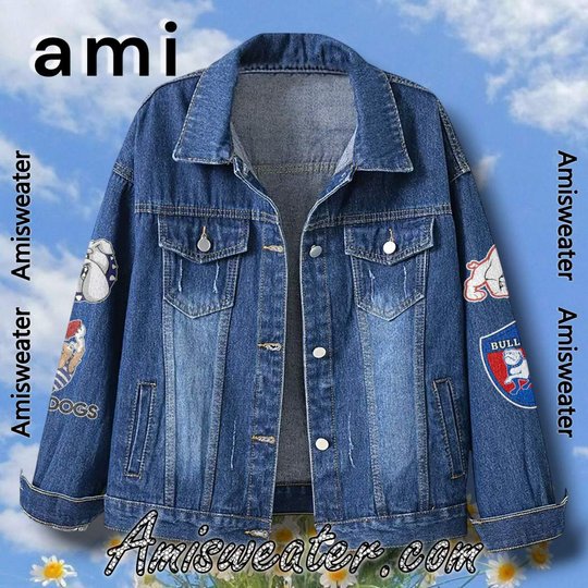 Western Bulldogs Unleash The Fight Hooded Hoodless Or Hooded Denim Jacket HG