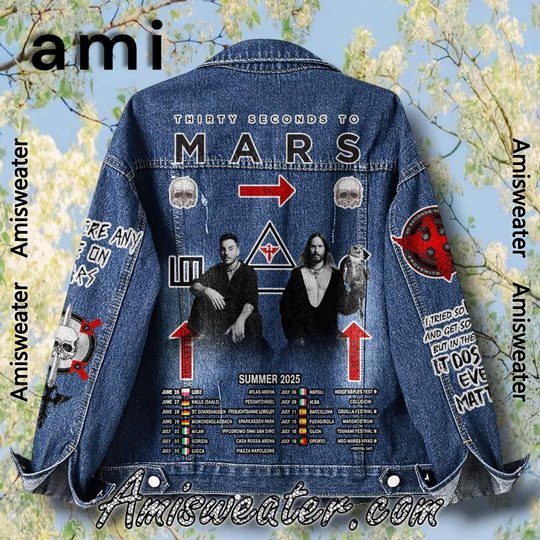 Thirty Seconds To Mars Summer 2025 Tour Hooded Hoodless Or Hooded Denim Jacket HG