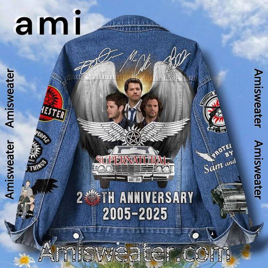 Supernatural 20th Anniversary 2005-2025 Signatures Hooded Hoodless Or Hooded Denim Jacket HG