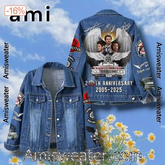 Supernatural 20th Anniversary 2005-2025 Signatures Hooded Hoodless Or Hooded Denim Jacket HG