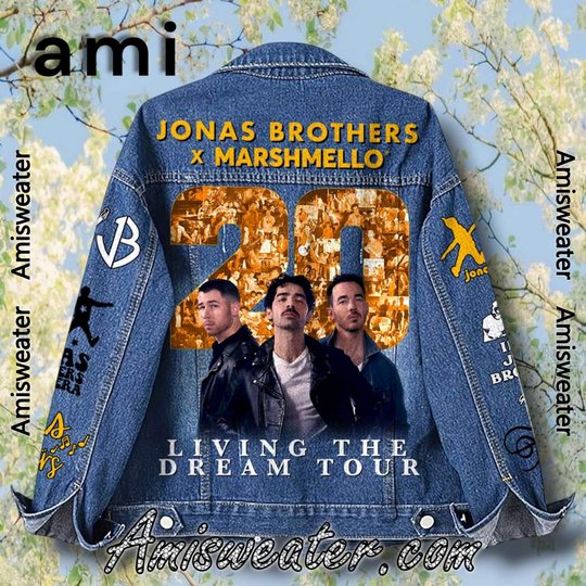 Jones Brothor X Marshmello Living The Dream Tour 2025 Hooded Hoodless Or Hooded Denim Jacket HG