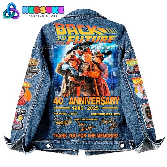 Back to the Future 40th Anniversary 2025 Hooded Hoodless Or Hooded Denim Jacket HG