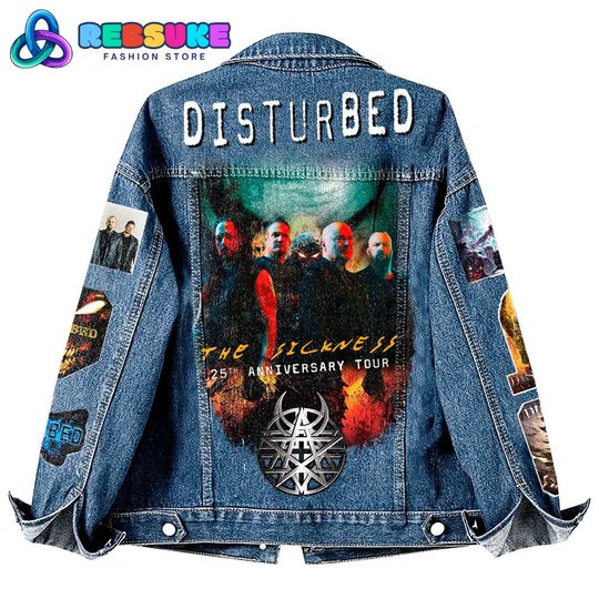 Disturbed The Sickness 25th Anniversary Tour Hooded Hoodless Or Hooded Denim Jacket HG