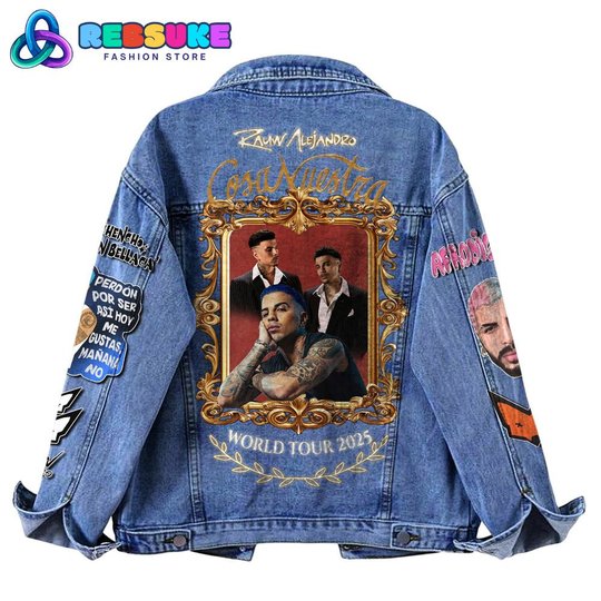 Rauw Alejandro Cosa Nuestra World Tour 2025 Hooded Hoodless Or Hooded Denim Jacket HG