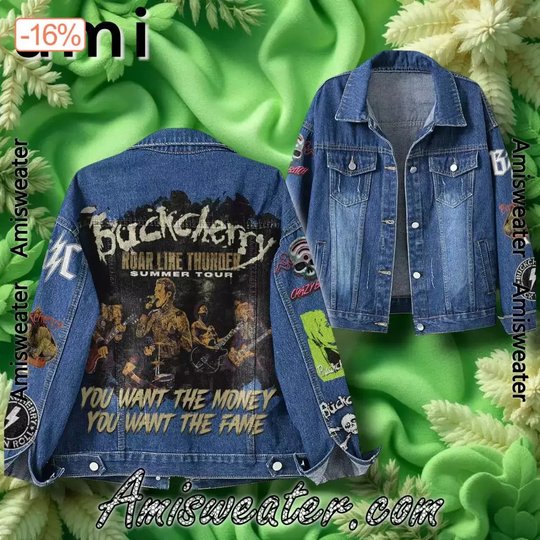 Buckcherry Roar Like Thunder Summer Tour 2025 You Want The Money Hooded Hoodless Or Hooded Denim Jacket HG