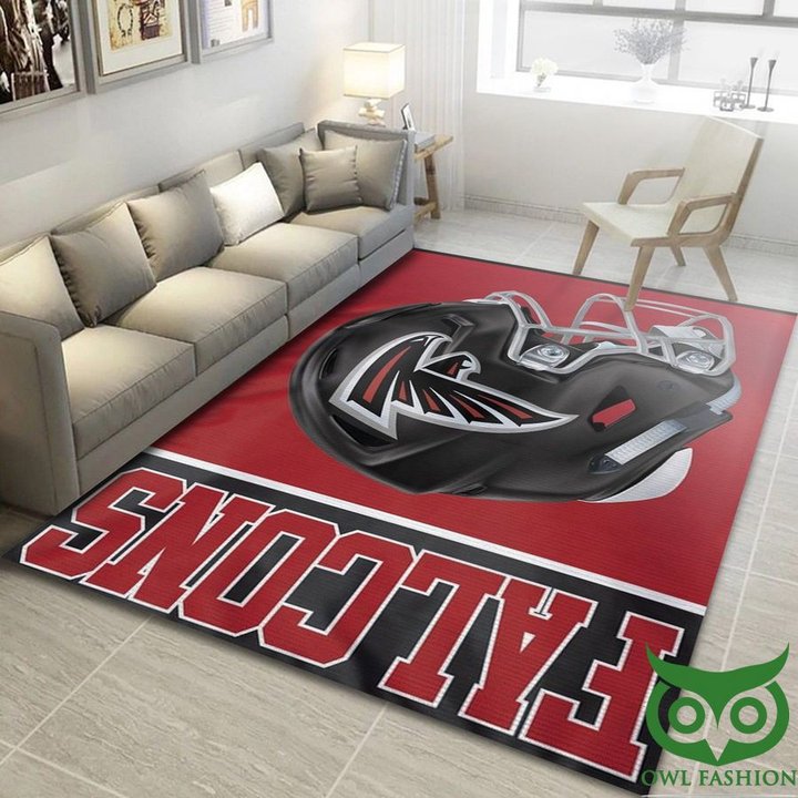 Team Logo Atlanta Falcons Football Team Black and Red Carpet Rug ...