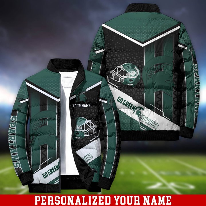 Michigan State Spartans Personalized Outdoor Coat Puffer Jacket