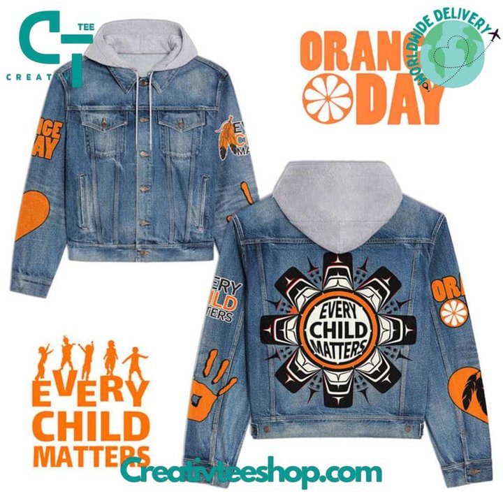 Orange Day Every Child Matters Hooded Hoodless Or Hooded Denim Jacket HG