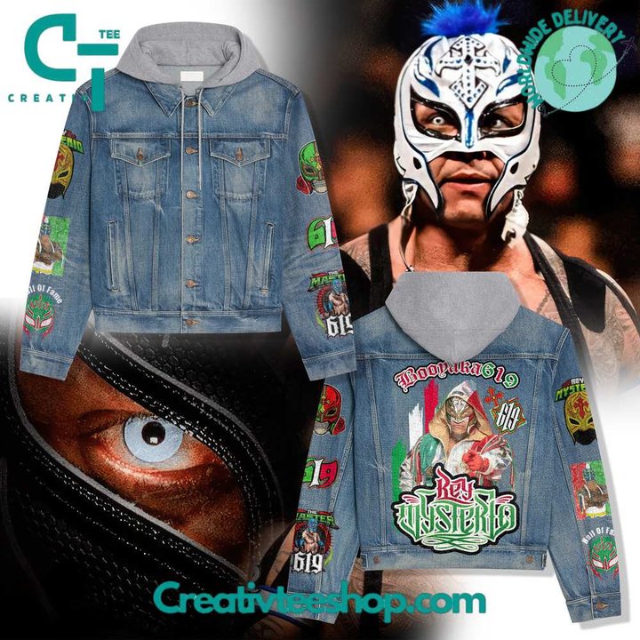 WWE Rey Mysterio Hooded  Hoodless Or Hooded Denim Jacket HG