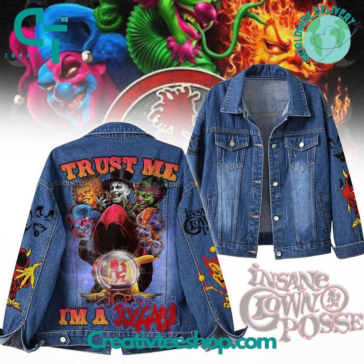 Insane Clown Posse �Trust Me I�m A Juggalo� Hoodless Or Hooded Denim Jacket HG