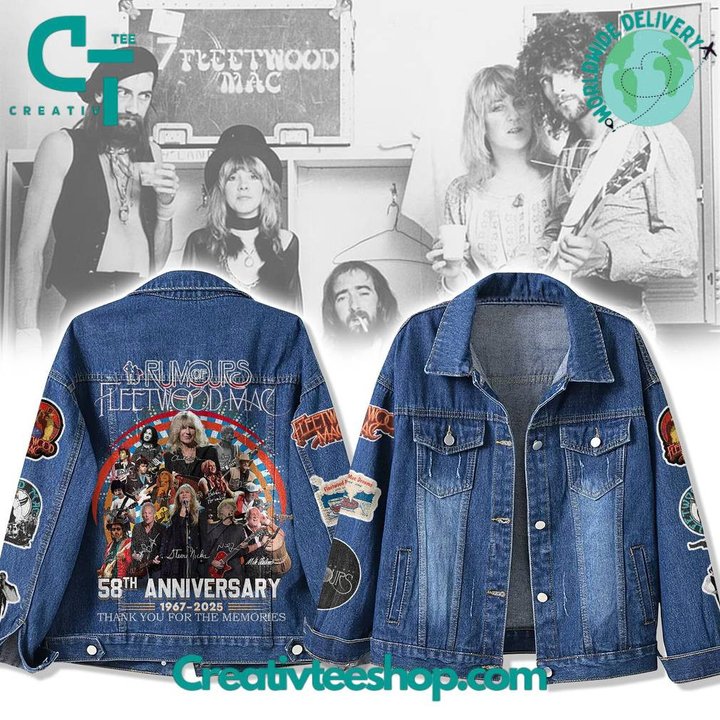 Fleetwood Mac 58th Anniversary �Thank You For Memories�  Hoodless Or Hooded Denim Jacket HG
