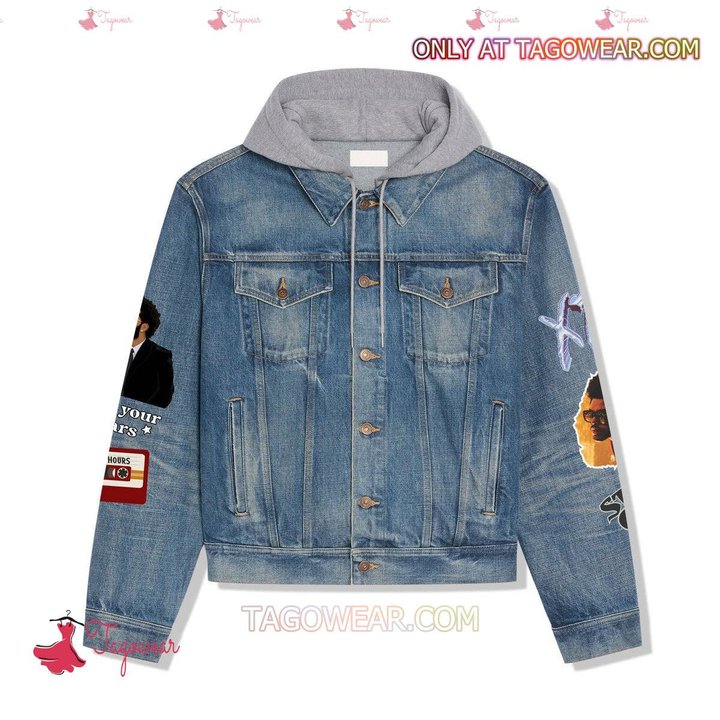 The Weeknd Songs Blinding Lights Save Your Tears After Hours Jean Hooded Hoodless Or Hooded Denim Jacket HG