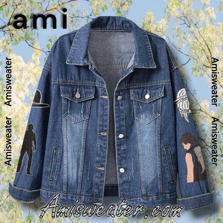 The Walking Dead Don�t Open Dead Inside Hooded Hoodless Or Hooded Denim Jacket HG