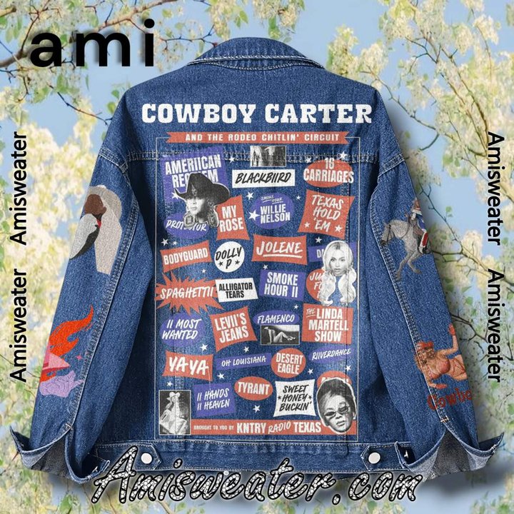 Beyonce Cowboy Carter And The Rodeo Chitlin� Circuit Hooded Hoodless Or Hooded Denim Jacket HG