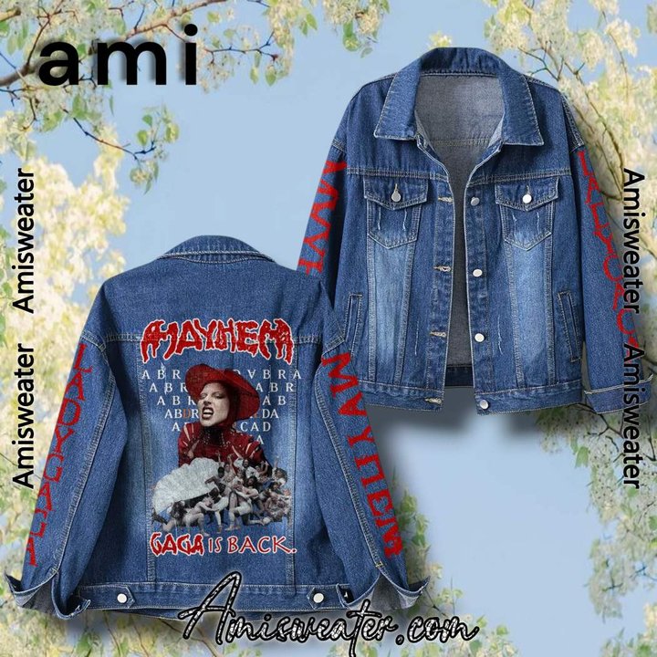Lady Gaga Mayhem Abracadabra Gaga Is Back  Hooded Hoodless Or Hooded Denim Jacket HG