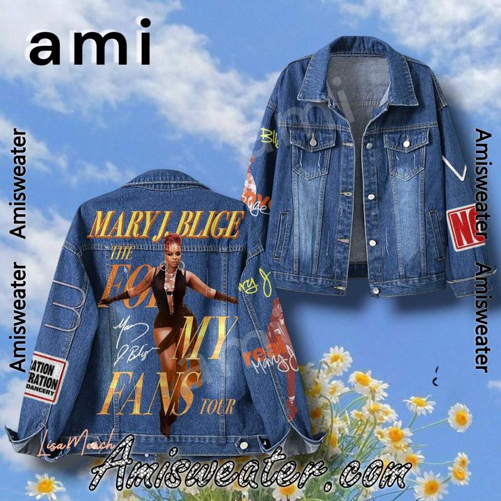 Mary J. Blige The For My Fans Tour  Hooded Hoodless Or Hooded Denim Jacket HG