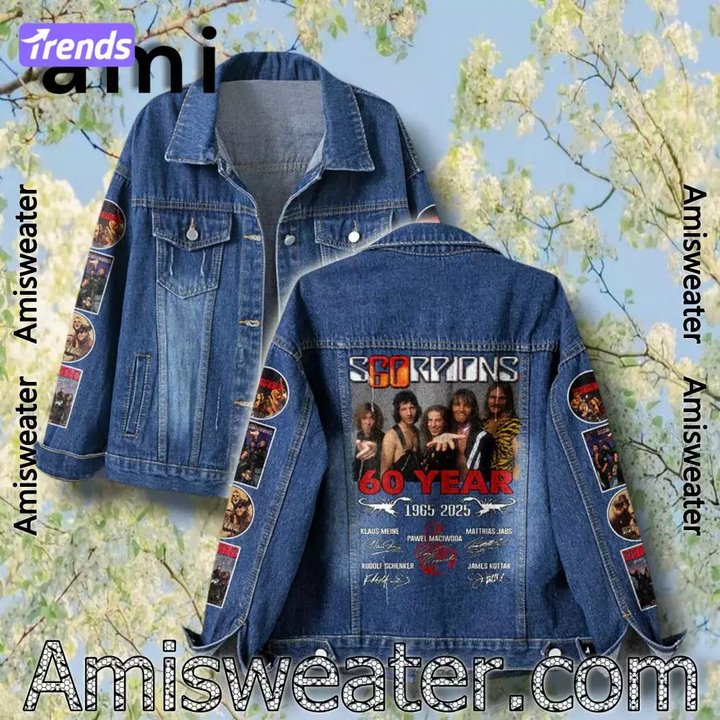 Scorpions 60 Years 1965-2025 Hooded Hoodless Or Hooded Denim Jacket HG