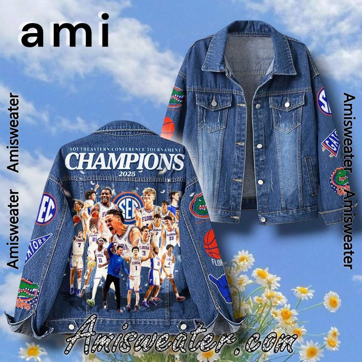 Florida Gators SEC Tournament Champions 2025 Hooded Hoodless Or Hooded Denim Jacket HG