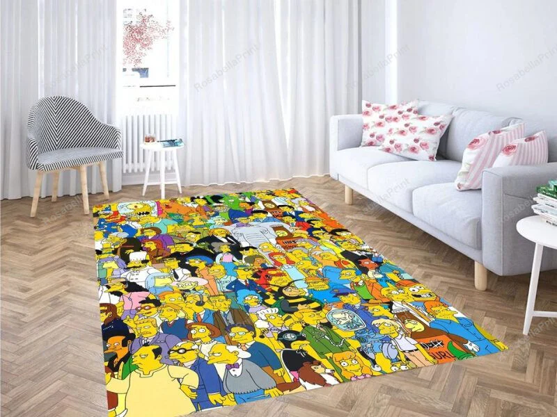 The Simpsons Character Area Rug The Simpsons Rug Area Shapely Boho Rug ...