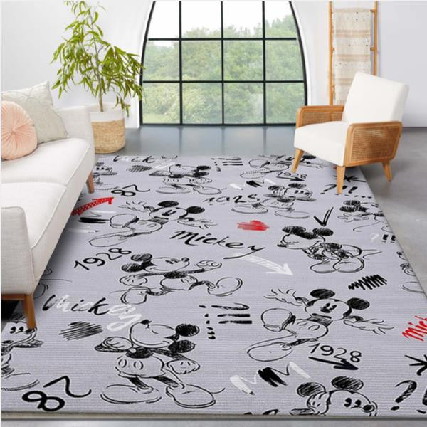 Mickey Rug Grey Celebrating 90 Years Of Mickey Mouse Movie Area Rug Kitchen Rug Home ...