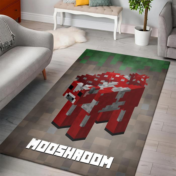 Minecraft Mooshroom Rug - Custom Size And Printing - Dadturtle