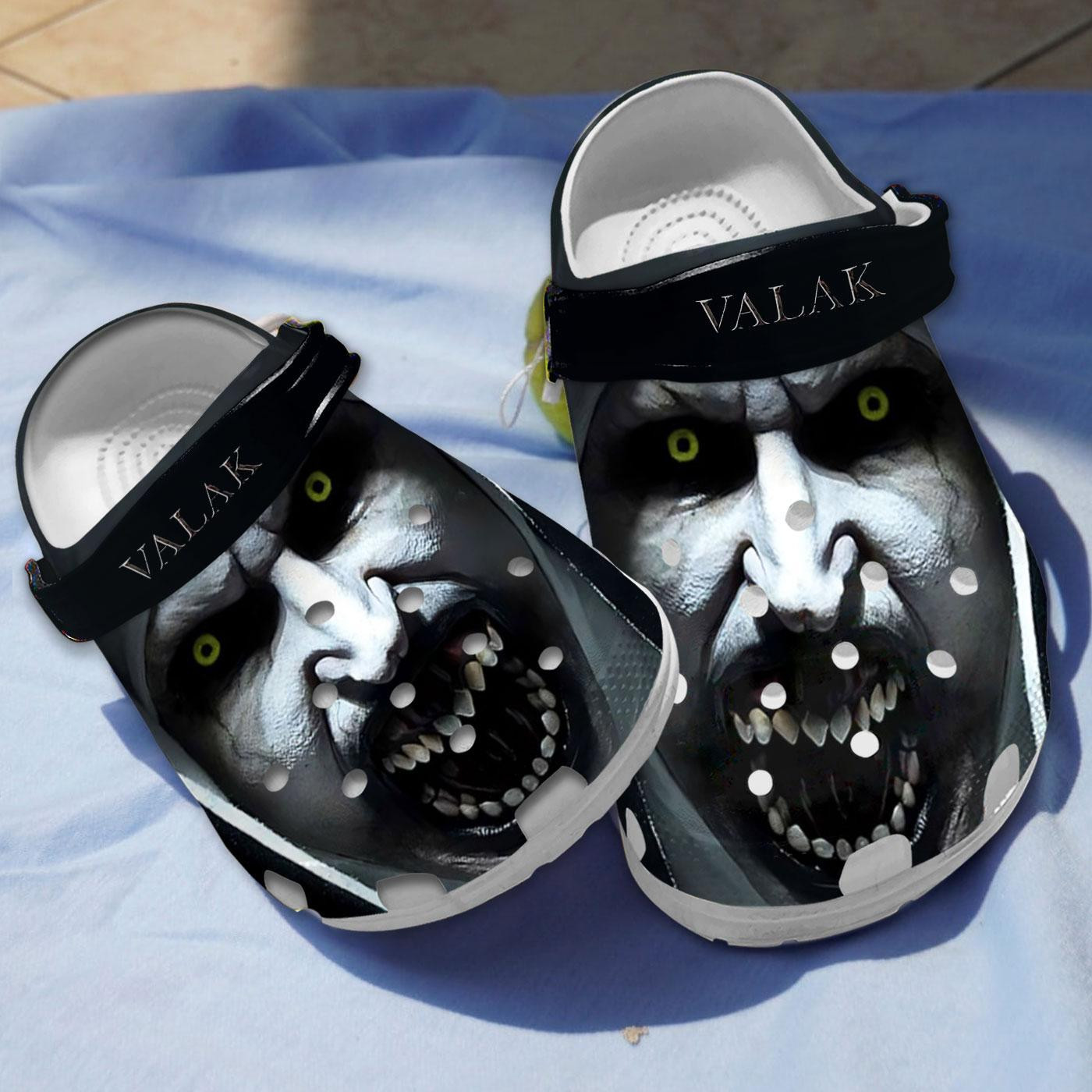 Valaks Sign Horror Valak's Face Black Clogs - Dadturtle