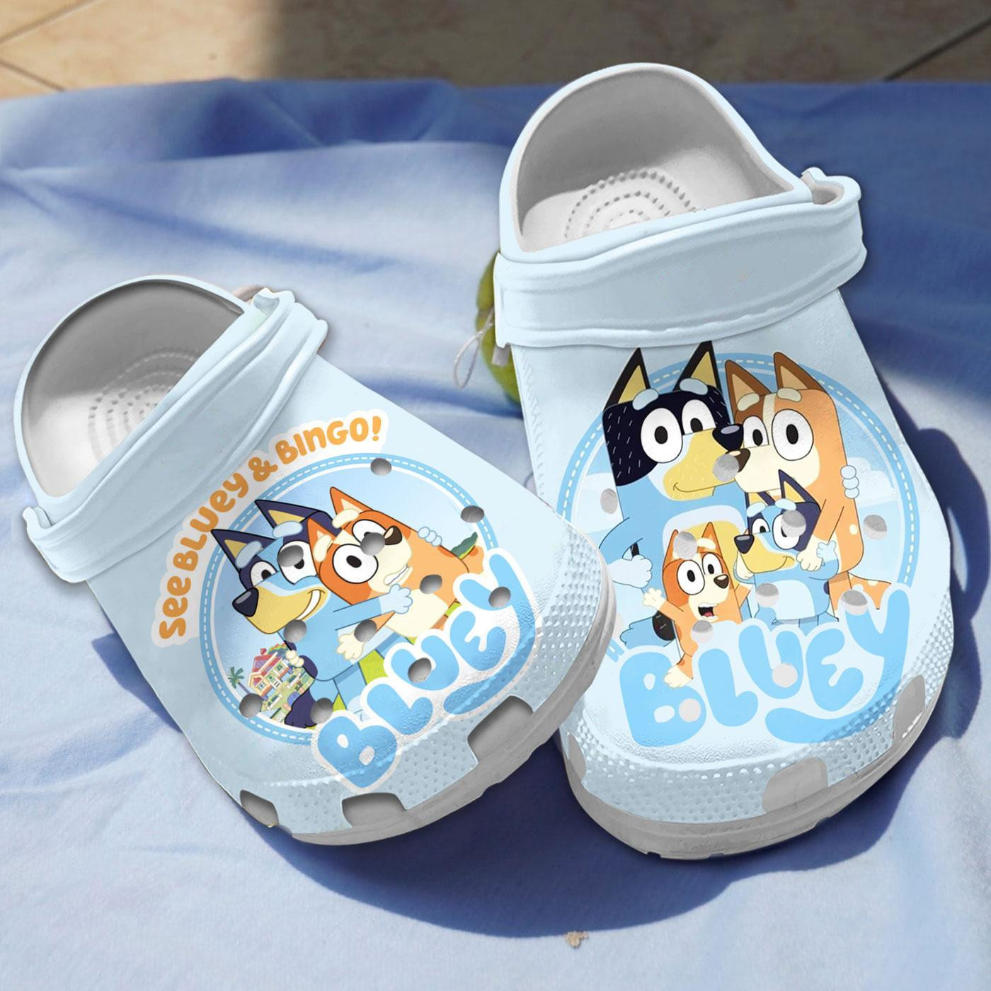 See Bluey And Bingo Blue Clogs For Kids And Adults - Dadturtle