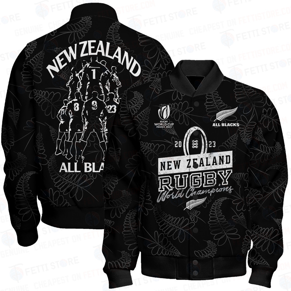 New Zealand All Blacks Rugby World Cup 2023 New Design Varsity Jacket ...