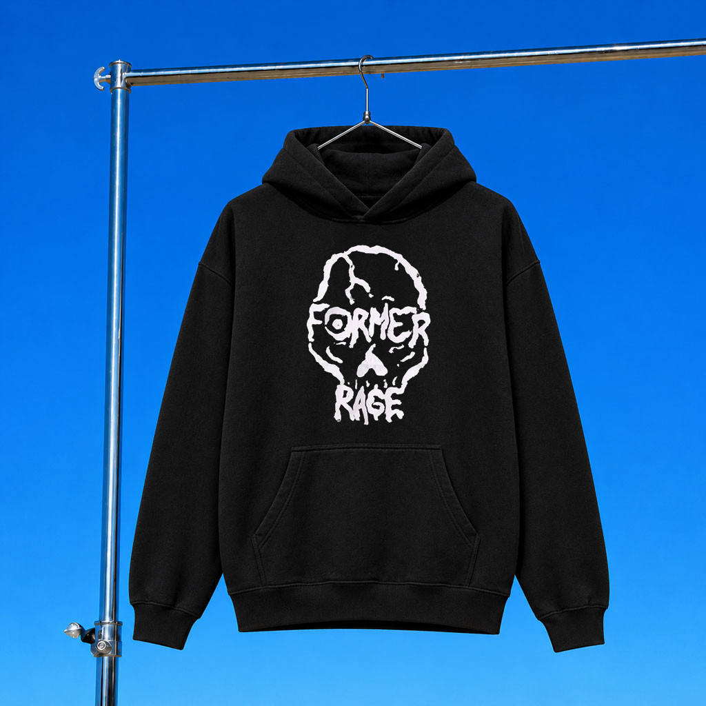 Rage Rage Rage Merch 2026 Skullz Hoodie Black Rage X Former Hoodie Gift Ideas For Him