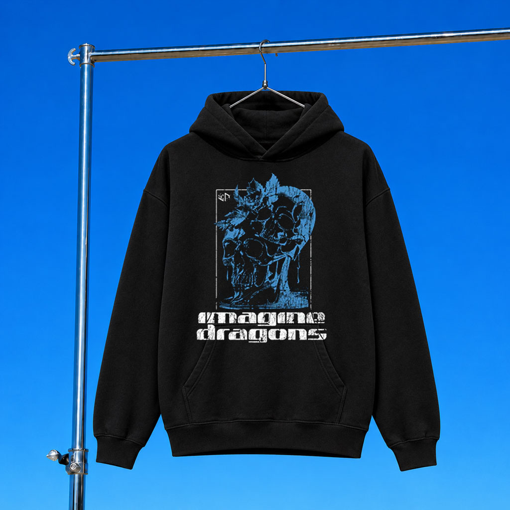 Imagine Dragons Merch 2026 Melting Skull Hoodie Music Related Gifts For Guys
