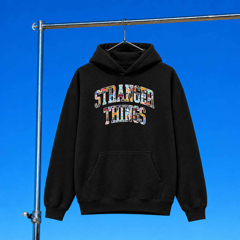 Stranger Things Merch 2026 Stranger Things Logo Collage Hoodie Horror Fan Gift Ideas