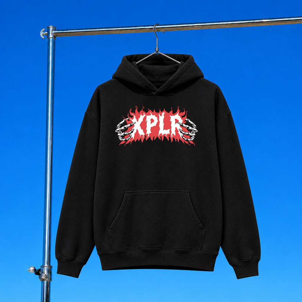 XPLR Merch 2026 High Tension Hoodie Black Sam And Colby Hoodie Gifts Ideas For Halloween