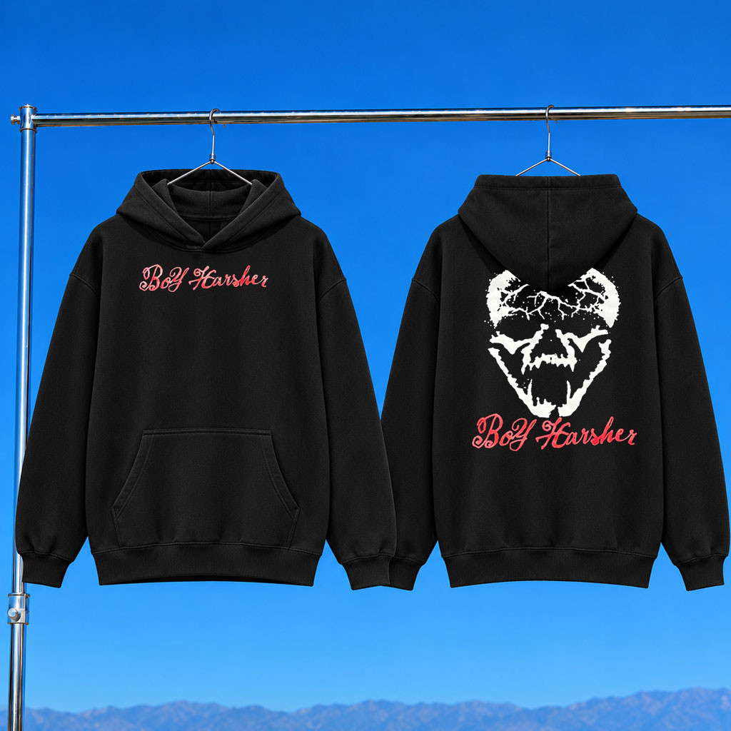 Boy Harsher Merch 2026 Skull Hoodie Black Music Lover Gifts For Him
